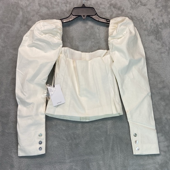 LPA Idalia Cream Corset Puff Sleeves Top Size S from REVOLVE